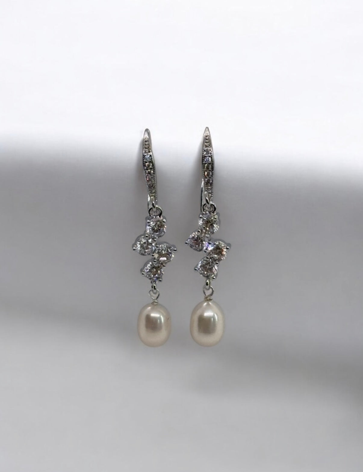 Soleil Cubic Zirconia And Pearl Drop Hook Earrings