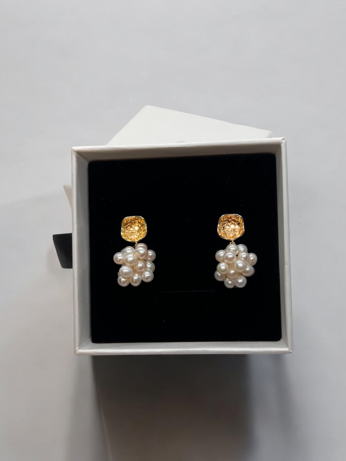 Orla pearl cluster drop earrings