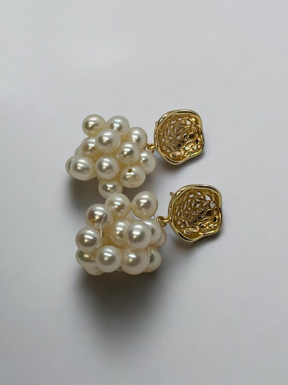 Orla pearl cluster drop earrings