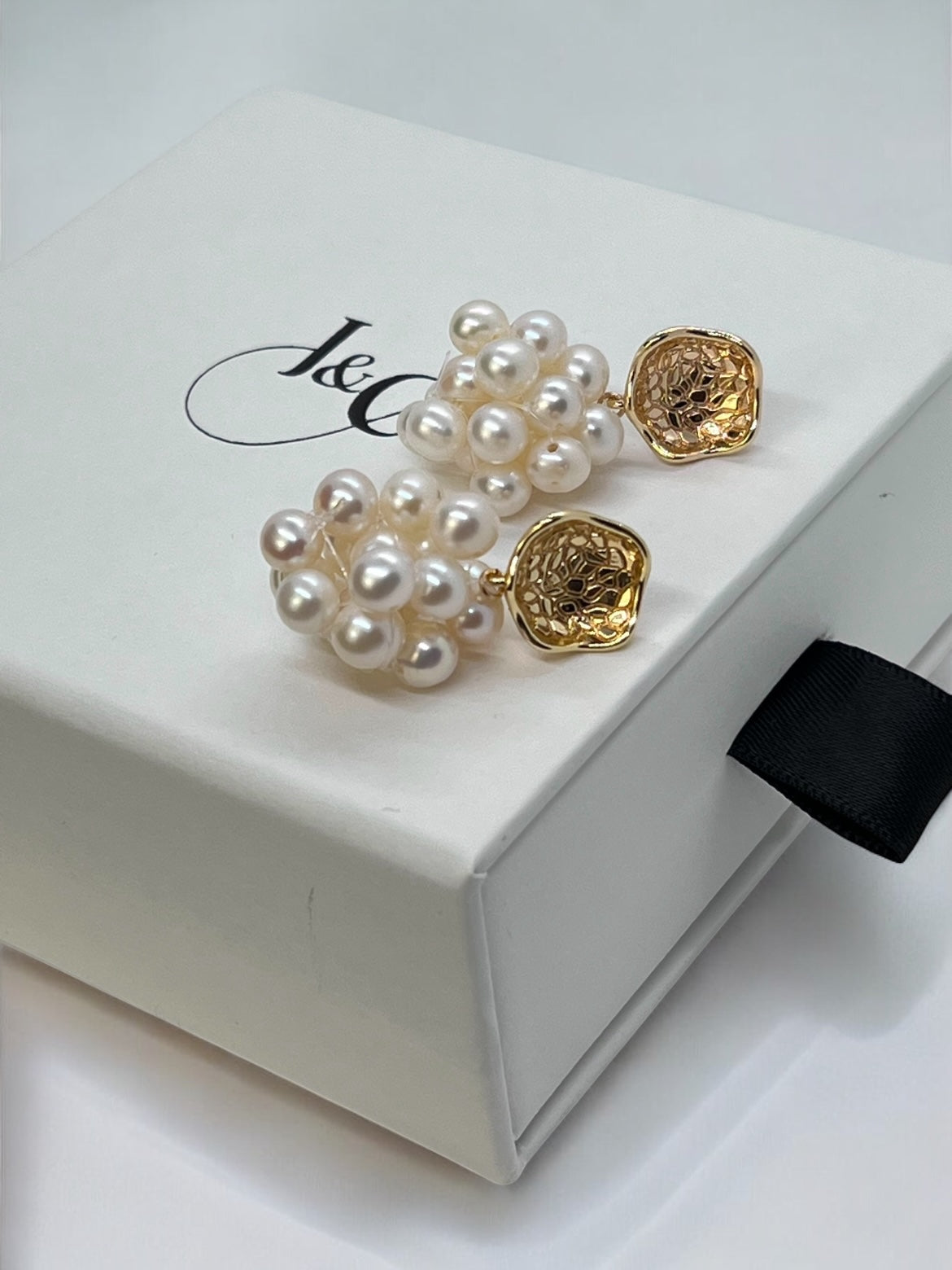 Orla pearl cluster drop earrings