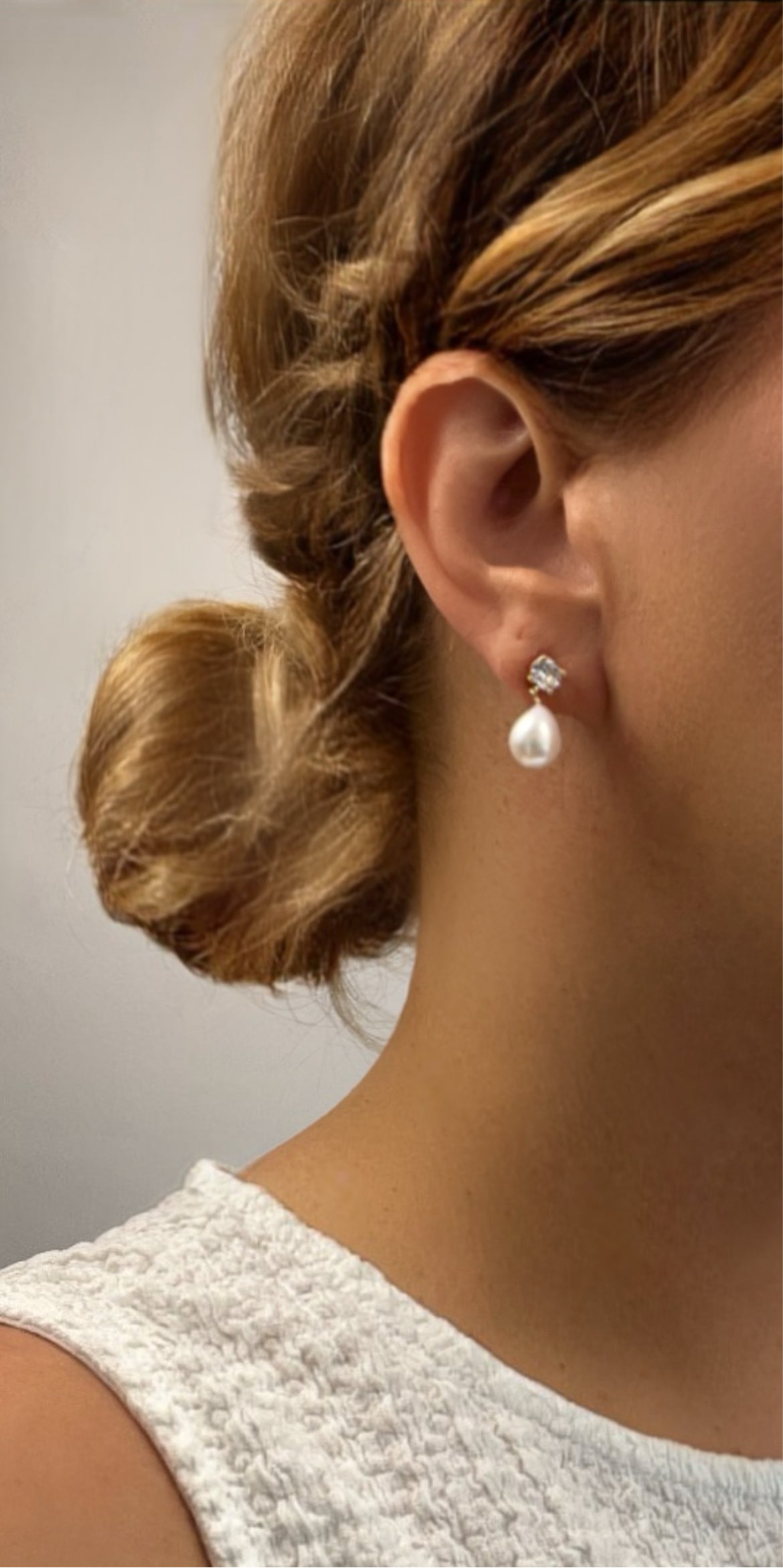 Elodie Pearl Cubic Zirconia Stud Earrings