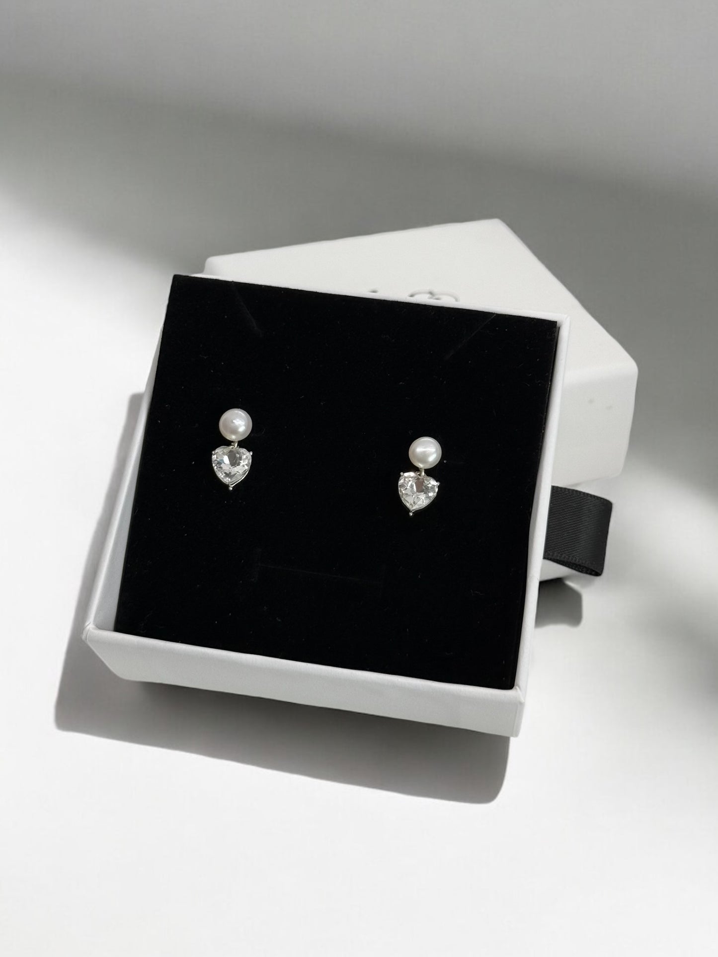 Viviana Pearl Heart Earrings