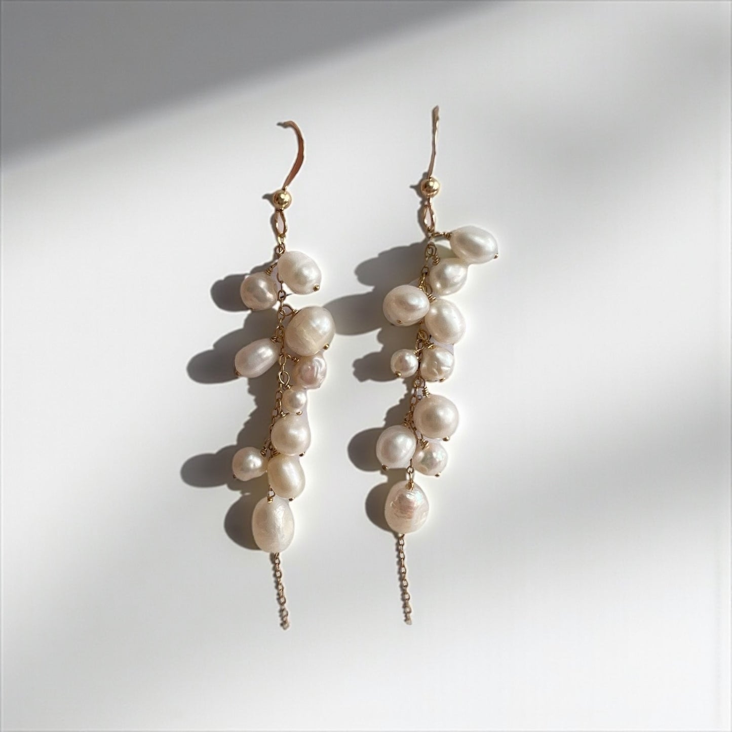 Adeline Baroque Cluster Pearl Drop Earrings