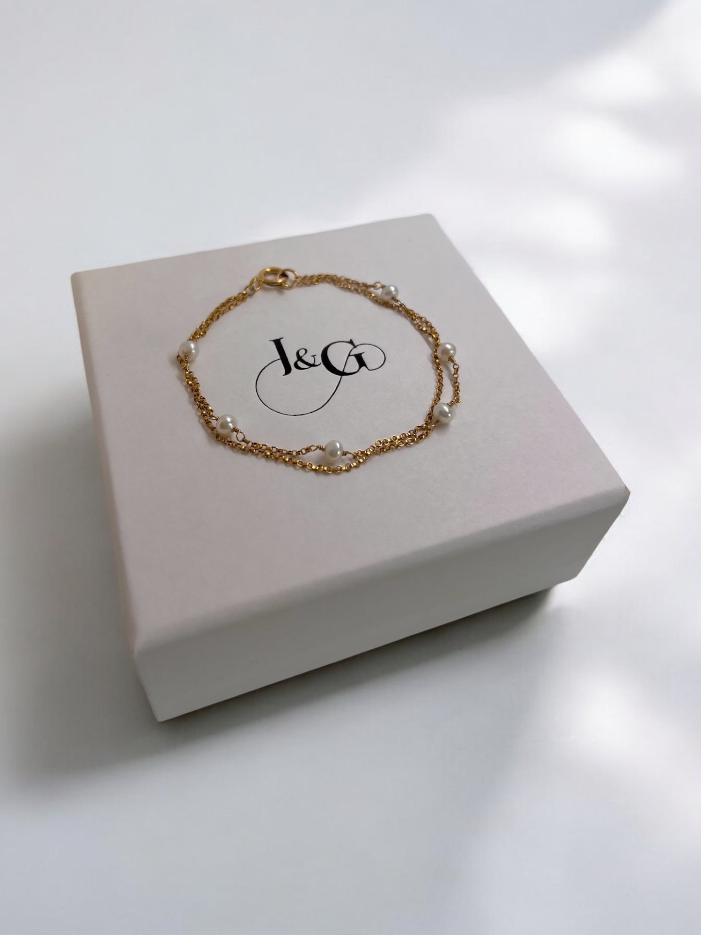 Luisa Double Layered Chain Pearl Bracelet