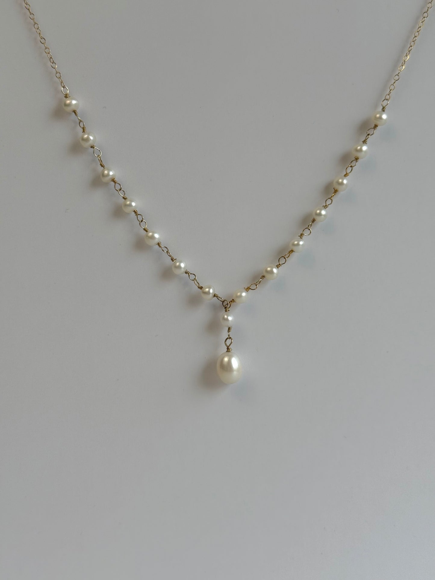 Cordelia Wire Wrapped Pearl pendant Necklace