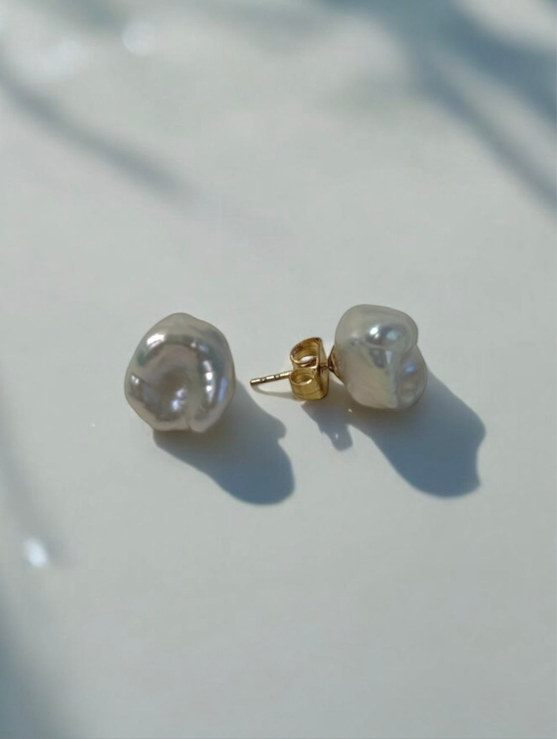 Elsie Large Keshi Pearl Studs
