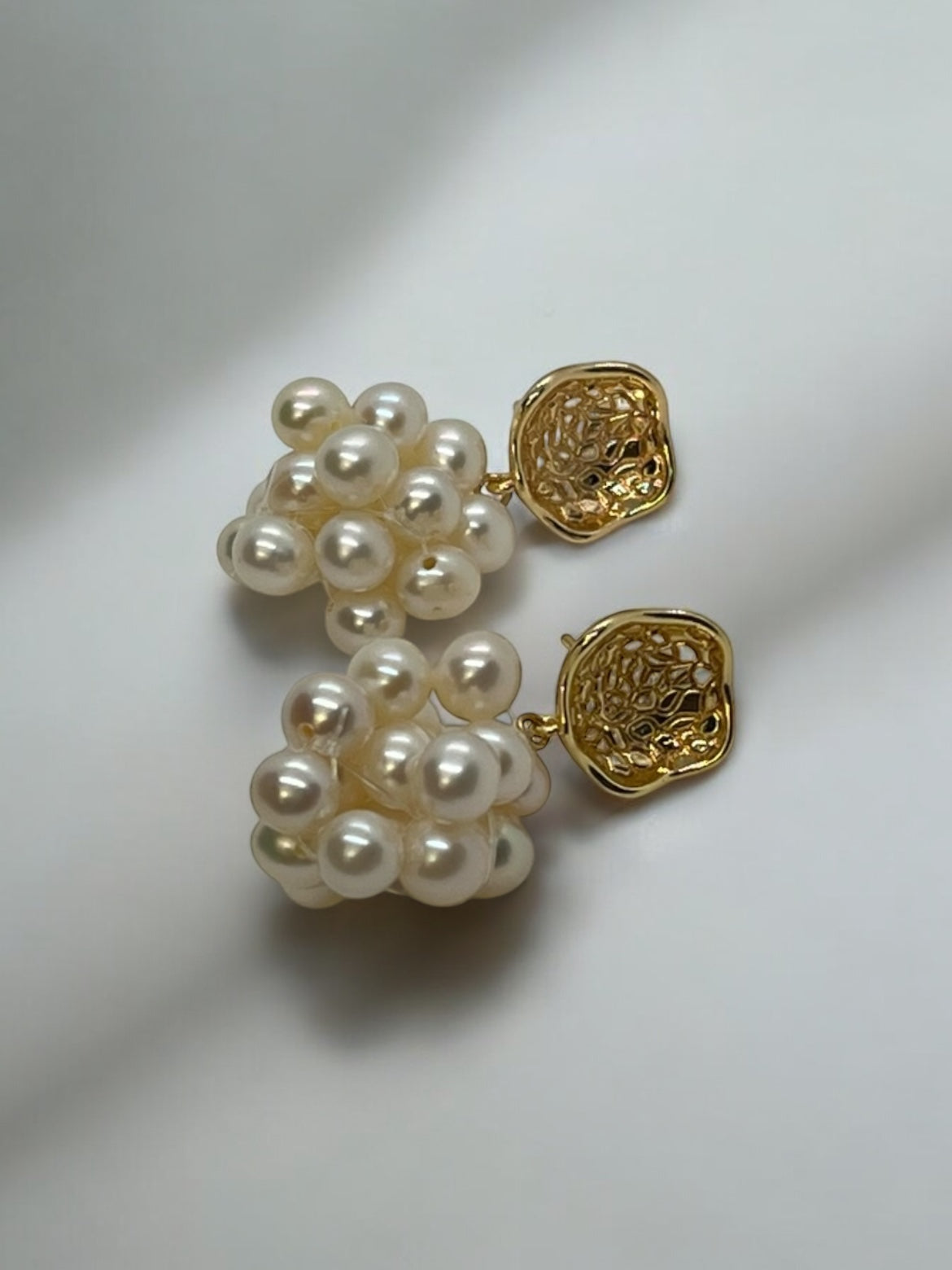 Orla pearl cluster drop earrings
