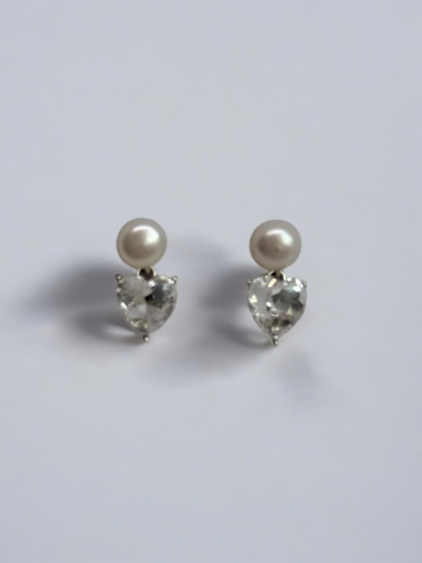 Viviana Pearl Heart Earrings