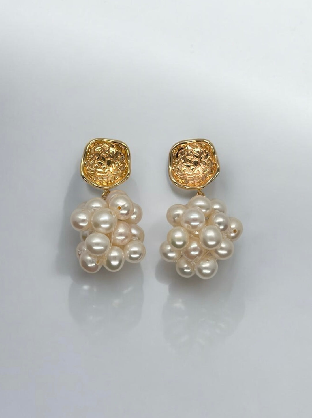 Orla pearl cluster drop earrings