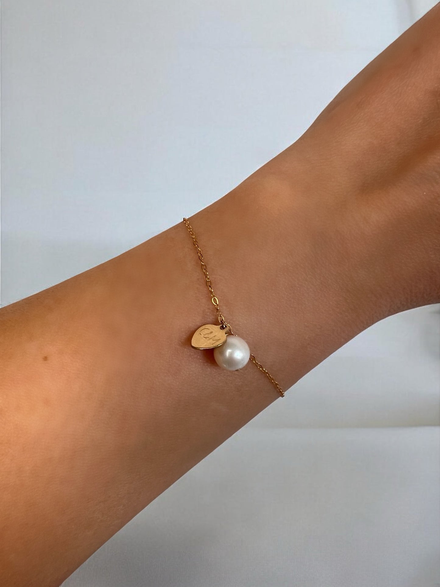 Esmè Personalised Charm And Pearl Bracelet