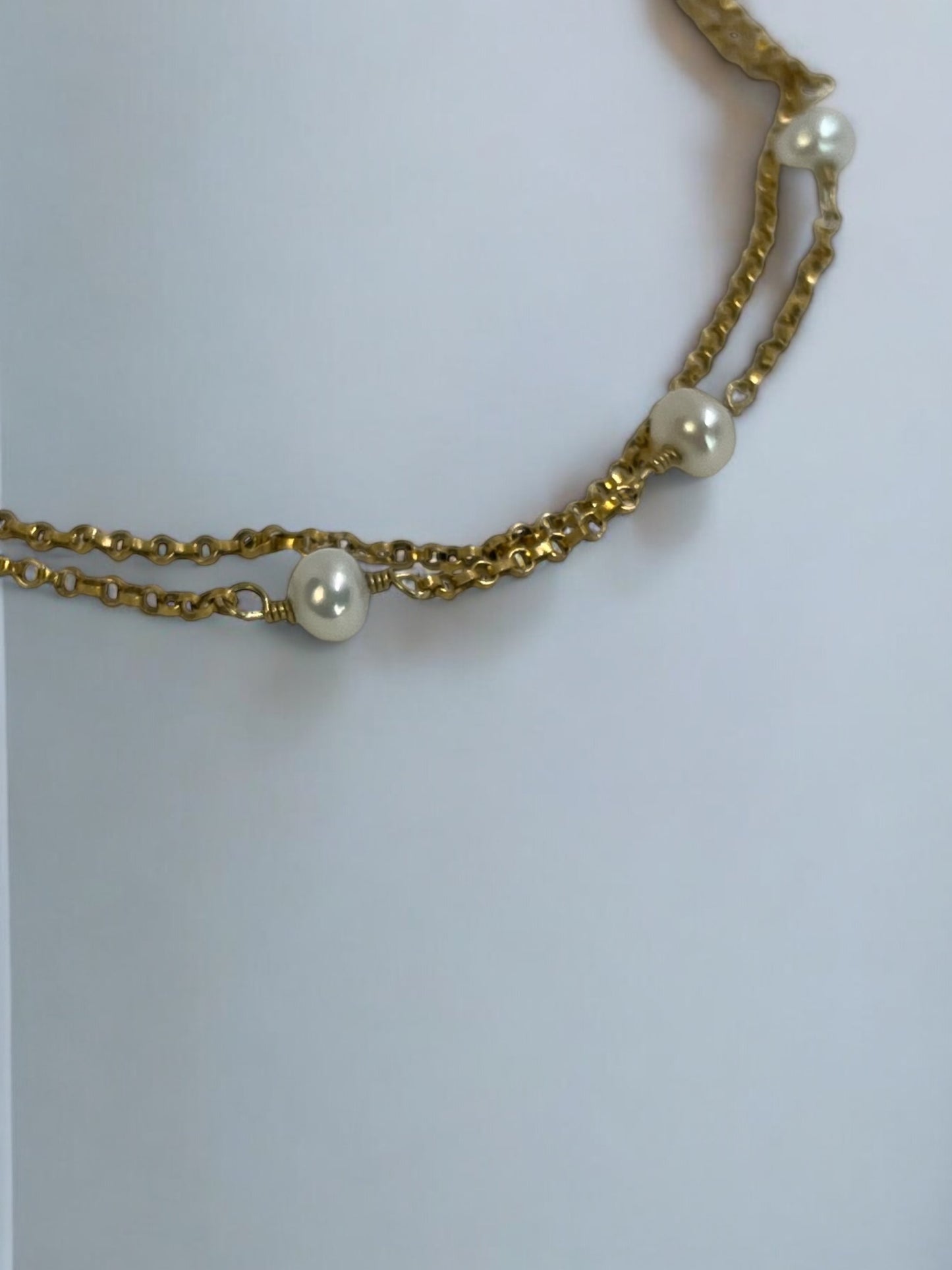 Luisa Double Layered Chain Pearl Bracelet