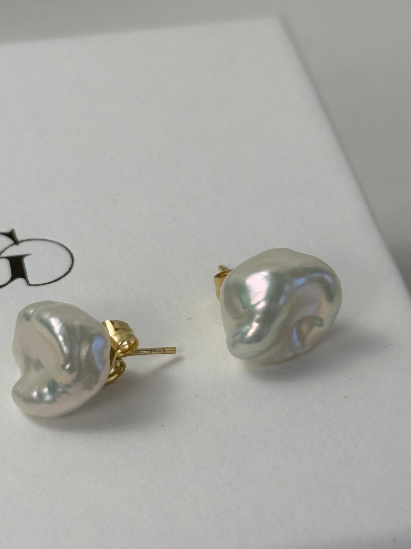 Elsie Large Keshi Pearl Studs