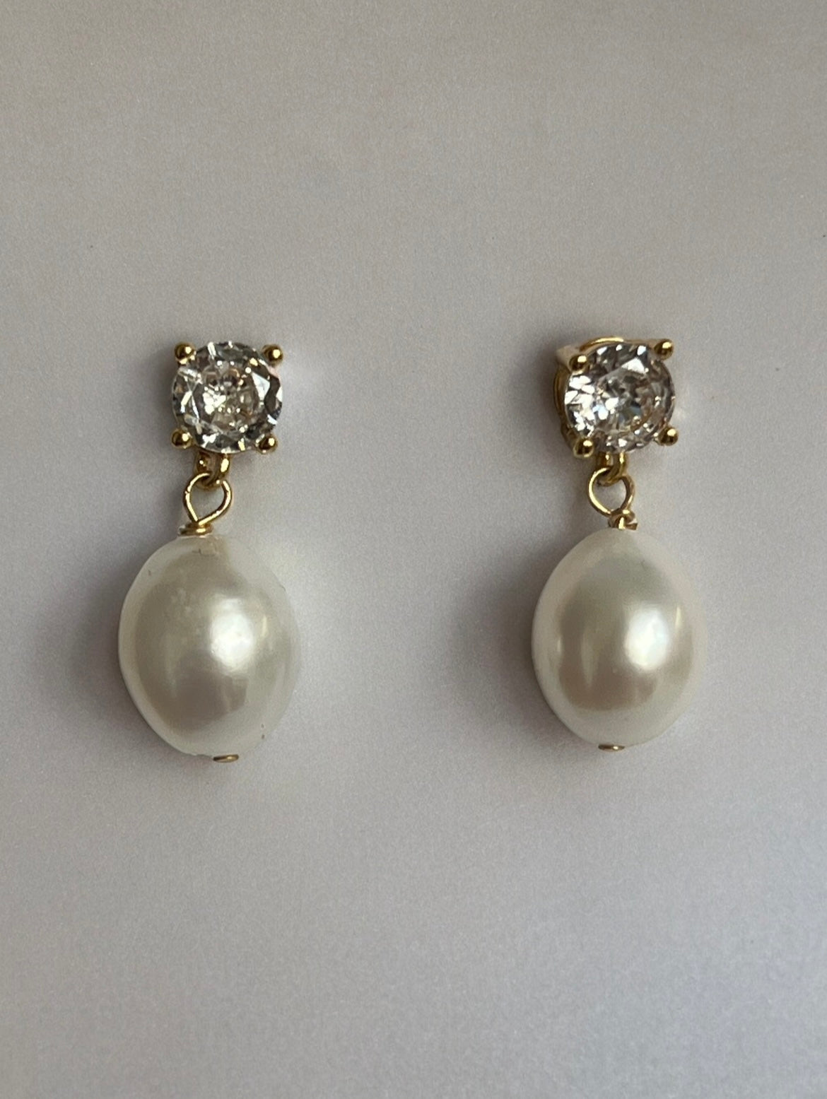 Elodie Pearl Cubic Zirconia Stud Earrings