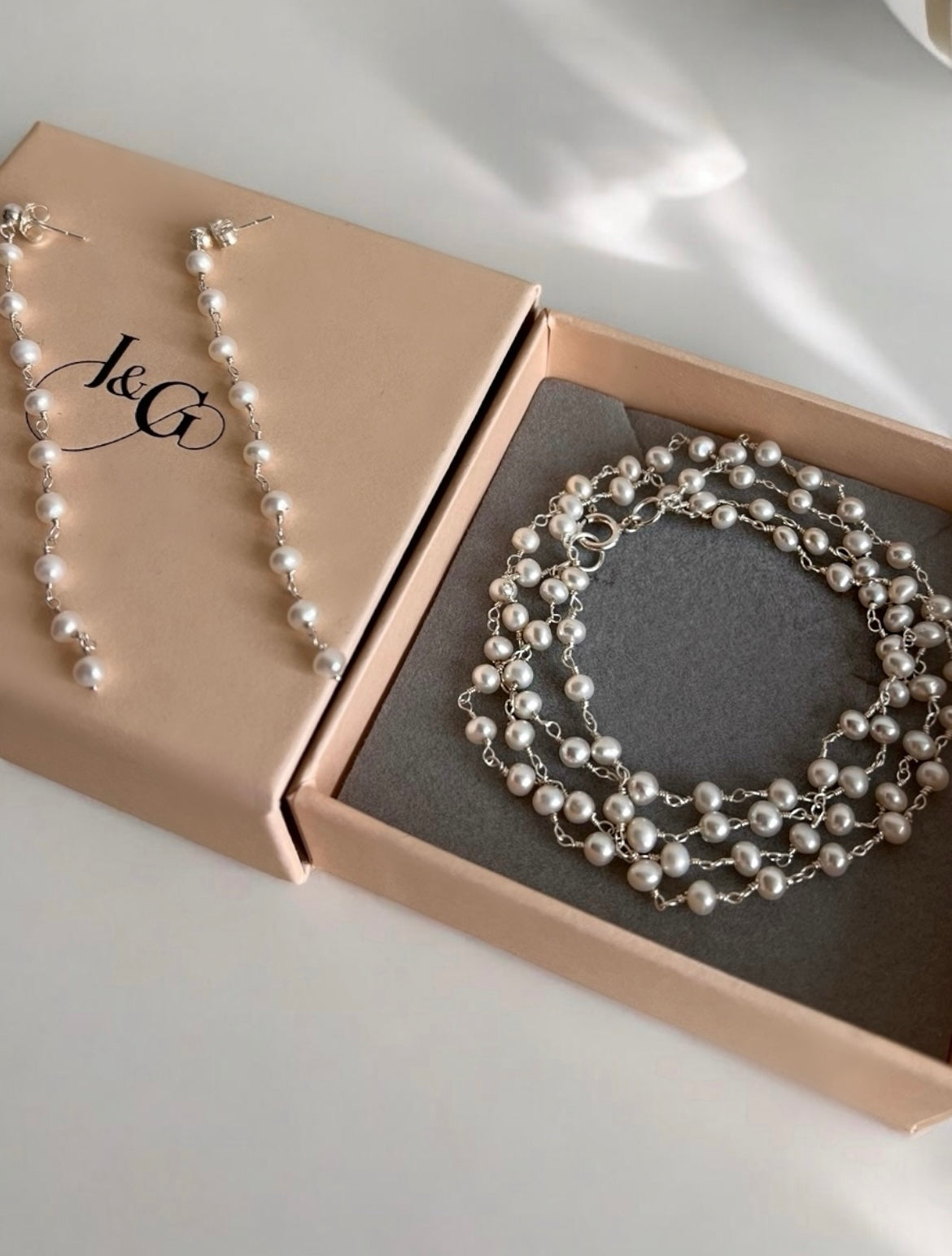 Gracie Mini Pearl Double Choker and Drop Earring Set