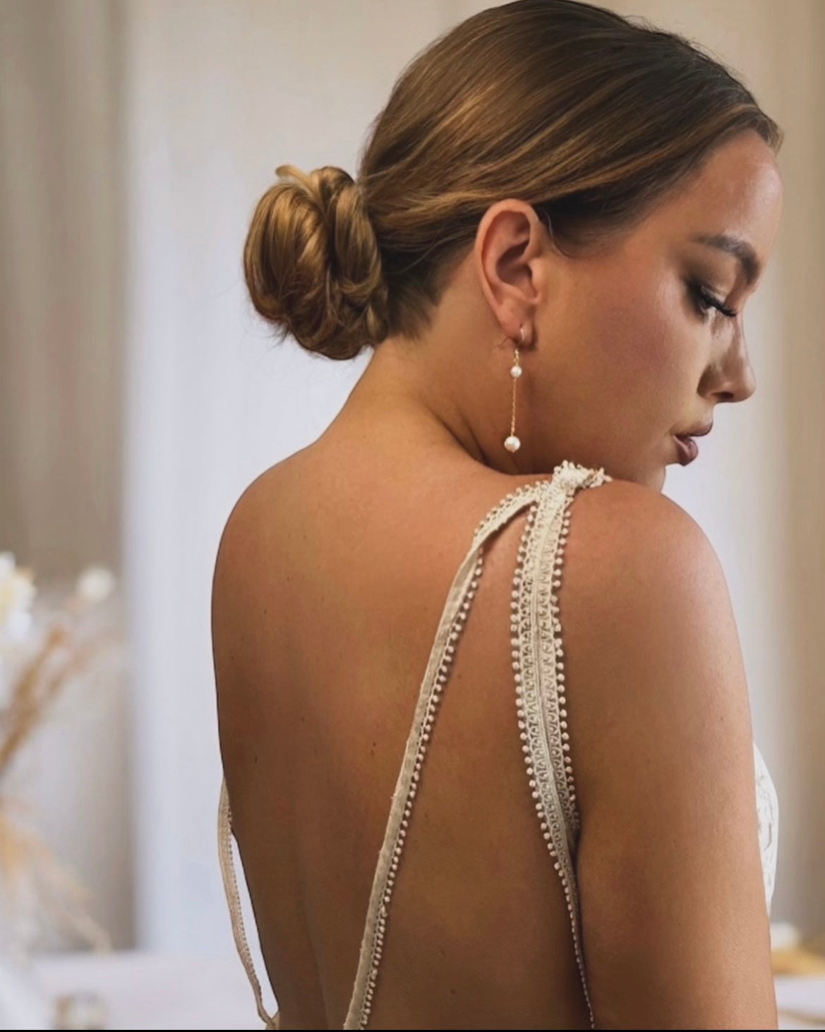 Odette Freshwatwer Pearl Chain Drop Earrings