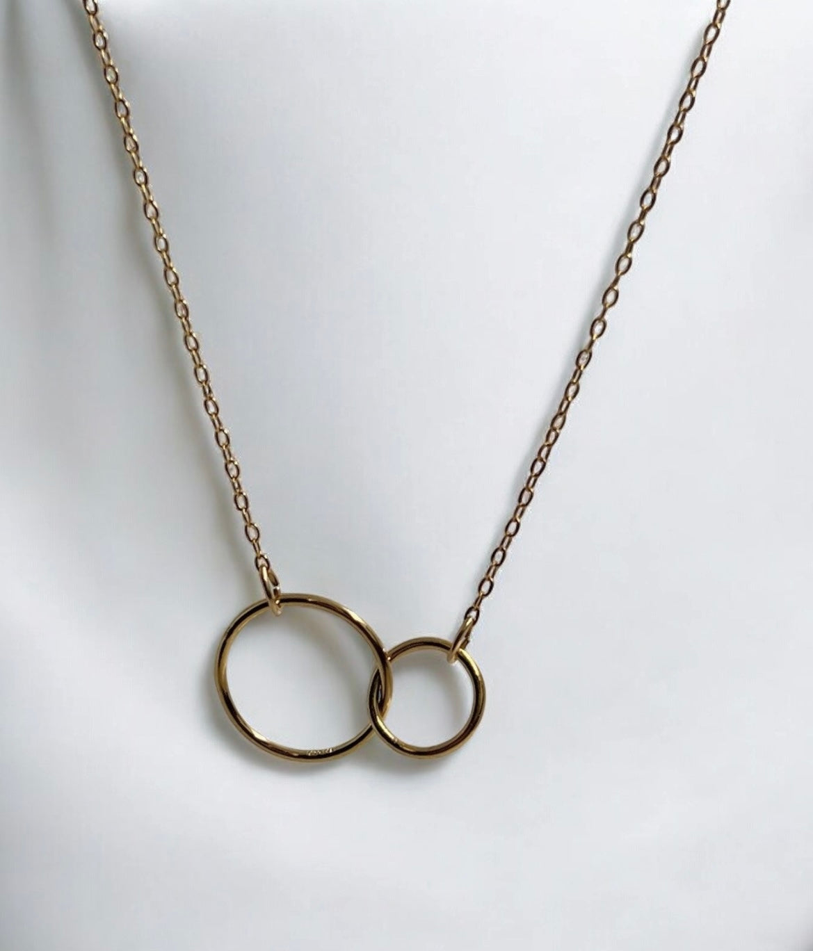 Cara Double Circle Connector Gold Filled Necklace
