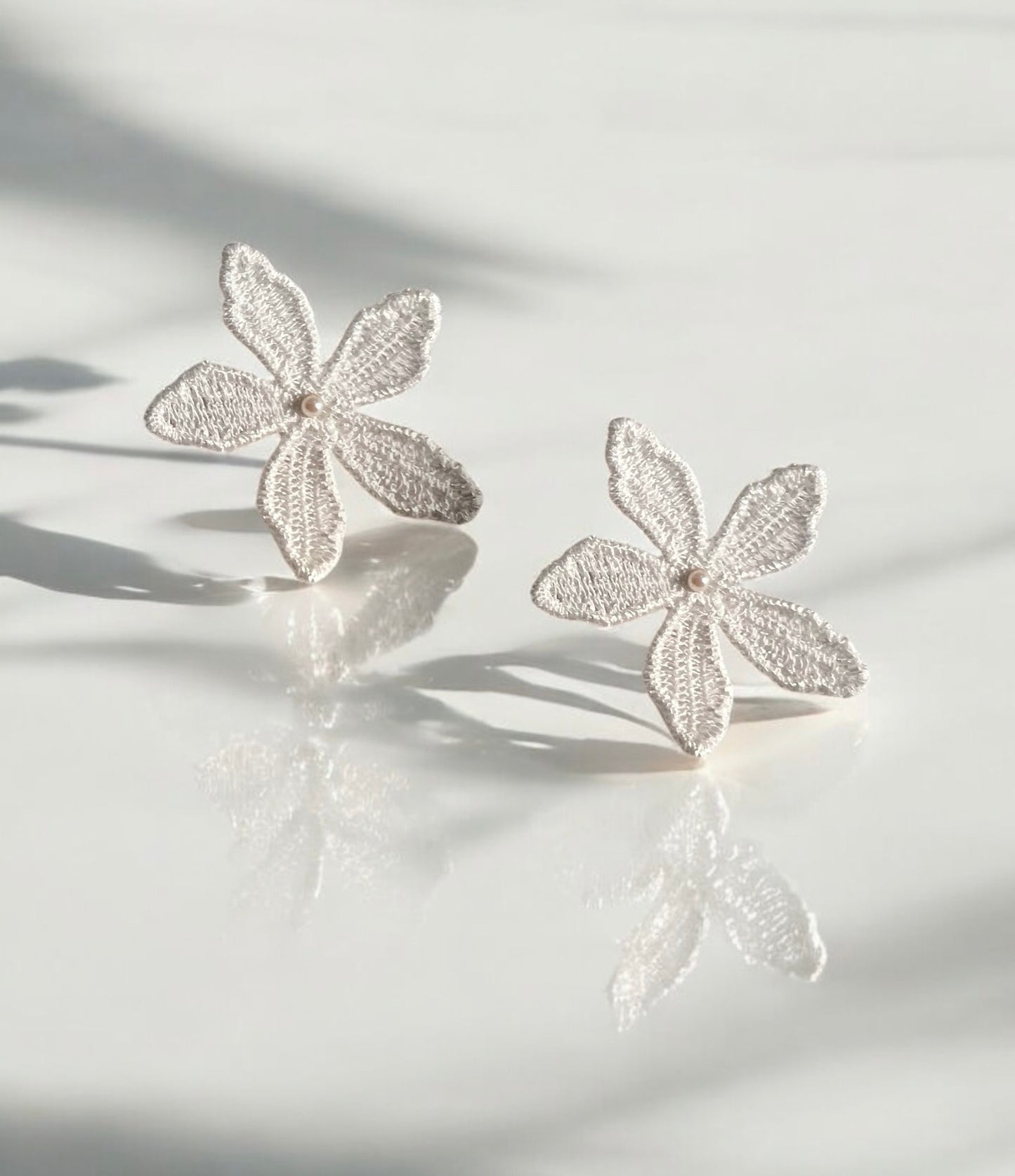 Fleur Fabric Flower And Akoya Pearl Earrings