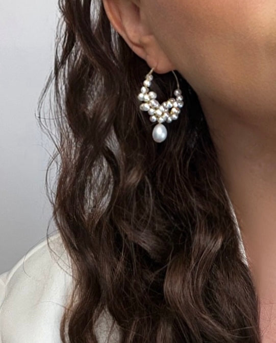 Selina Freshwater Pearl Beaded Hoops