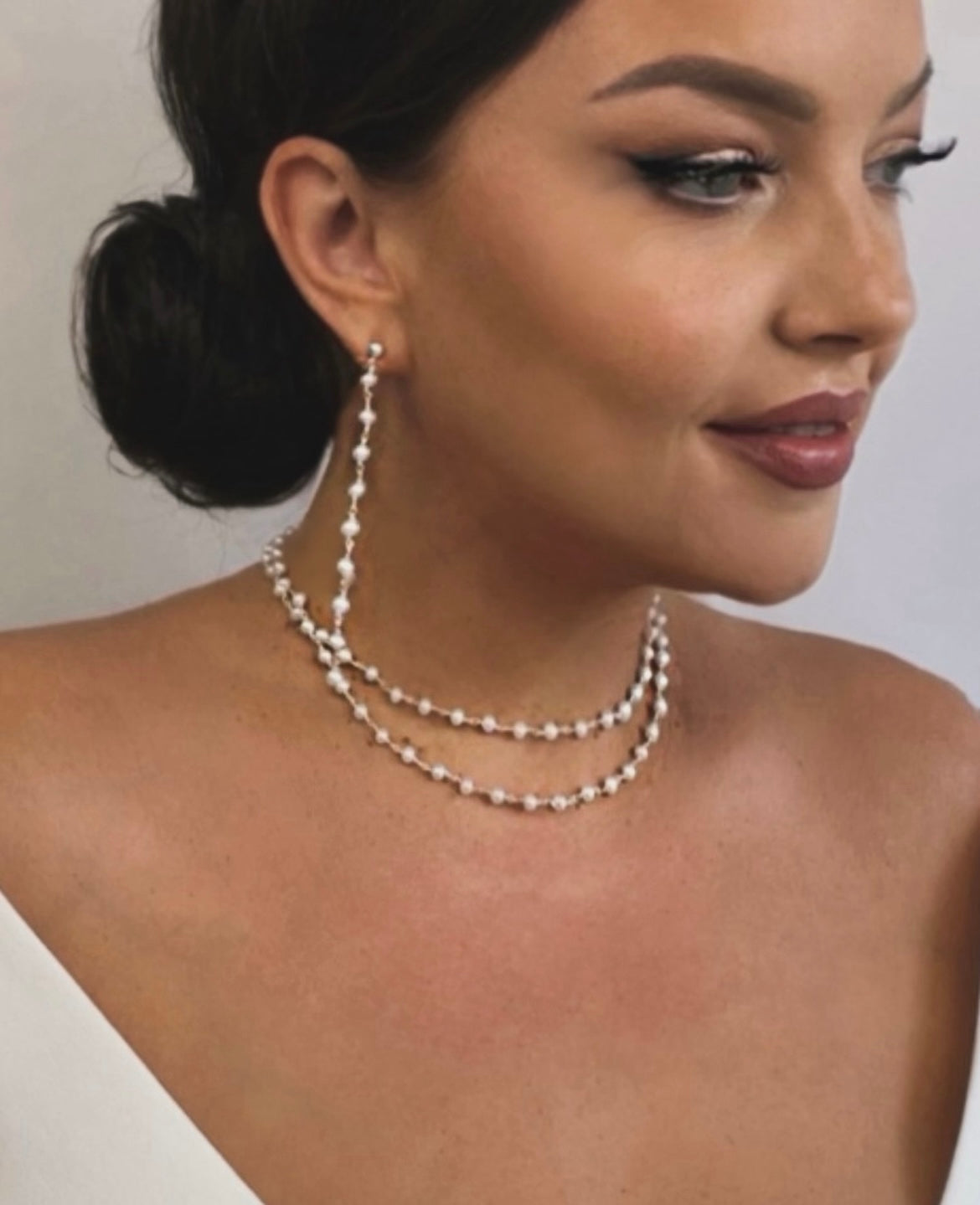 Gracie Mini Pearl Double Choker and Drop Earring Set