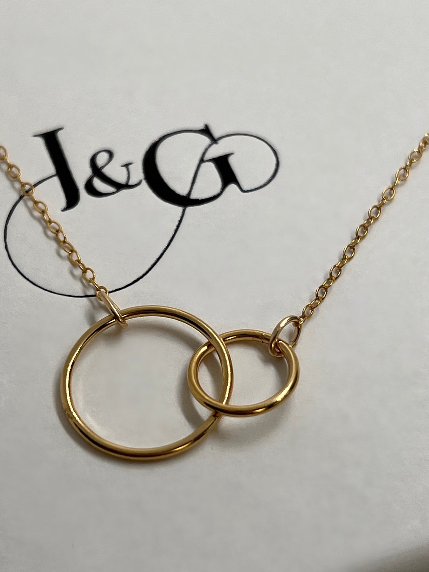 Cara Double Circle Connector Gold Filled Necklace