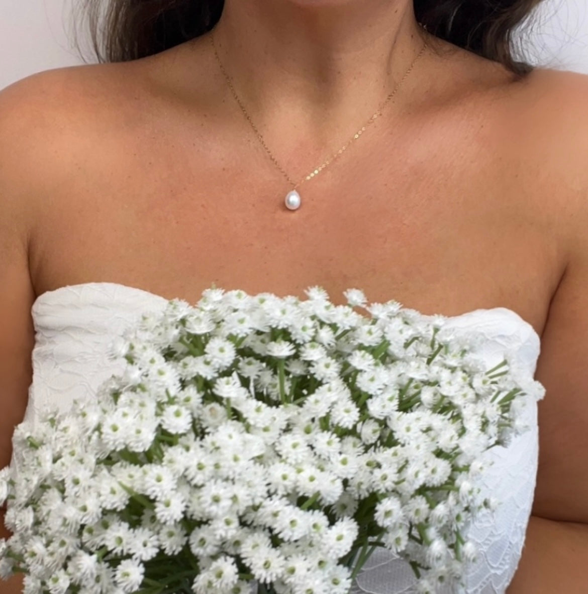 Theodora Teardrop Pearl Pendant Necklace