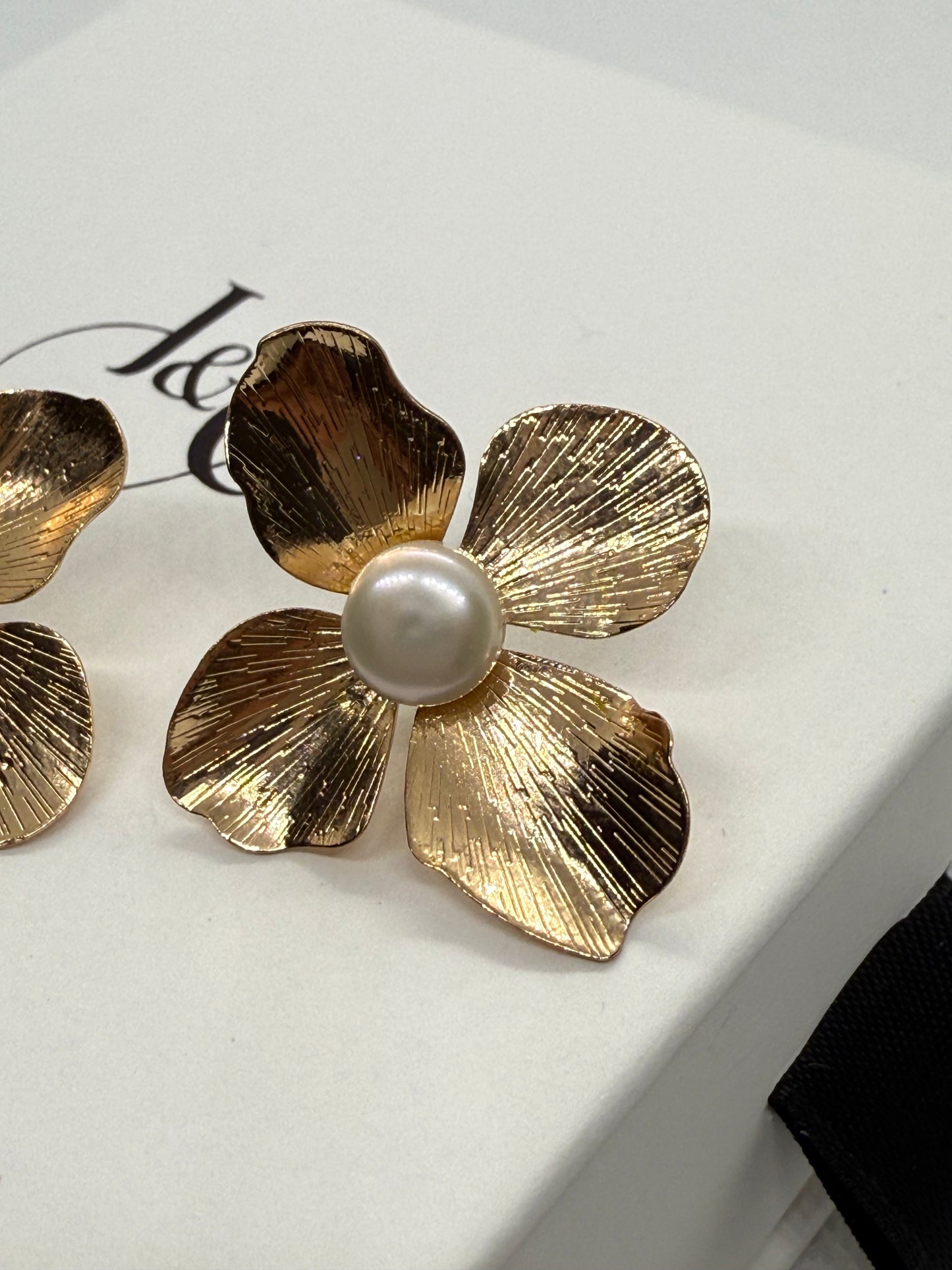 Cassia Statement Floral Pearl Earrings