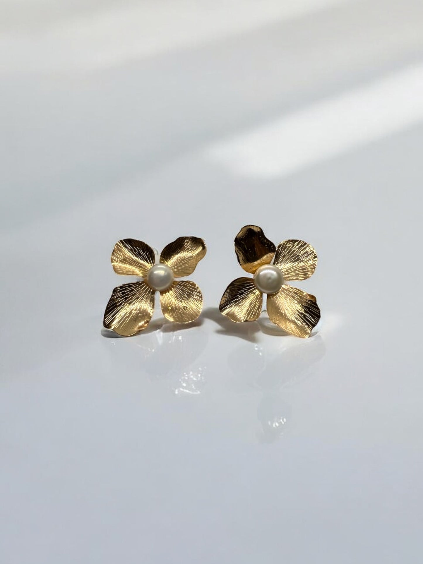 Cassia Statement Floral Pearl Earrings
