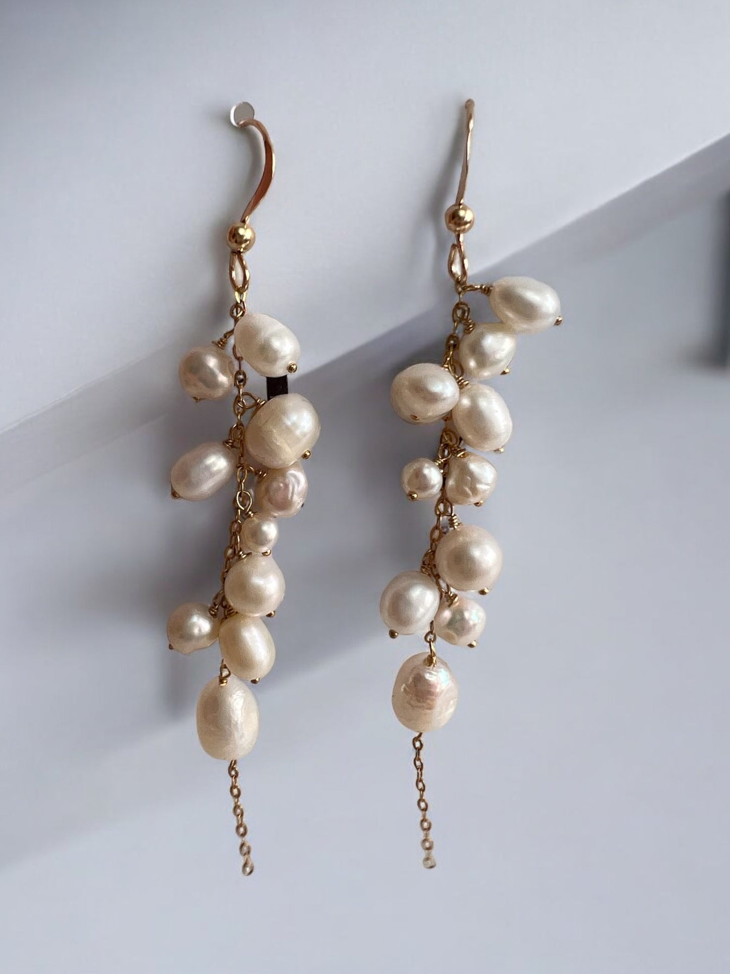 Adeline Baroque Cluster Pearl Drop Earrings