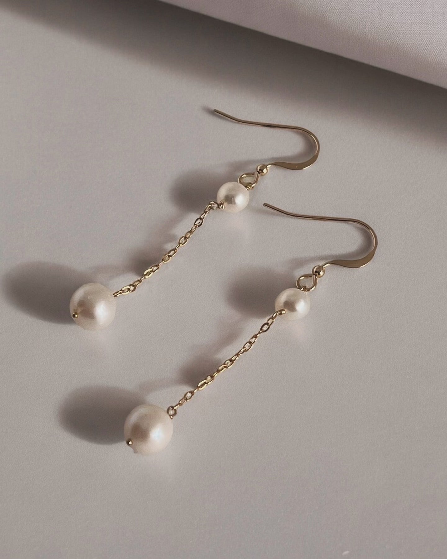 Odette Freshwatwer Pearl Chain Drop Earrings