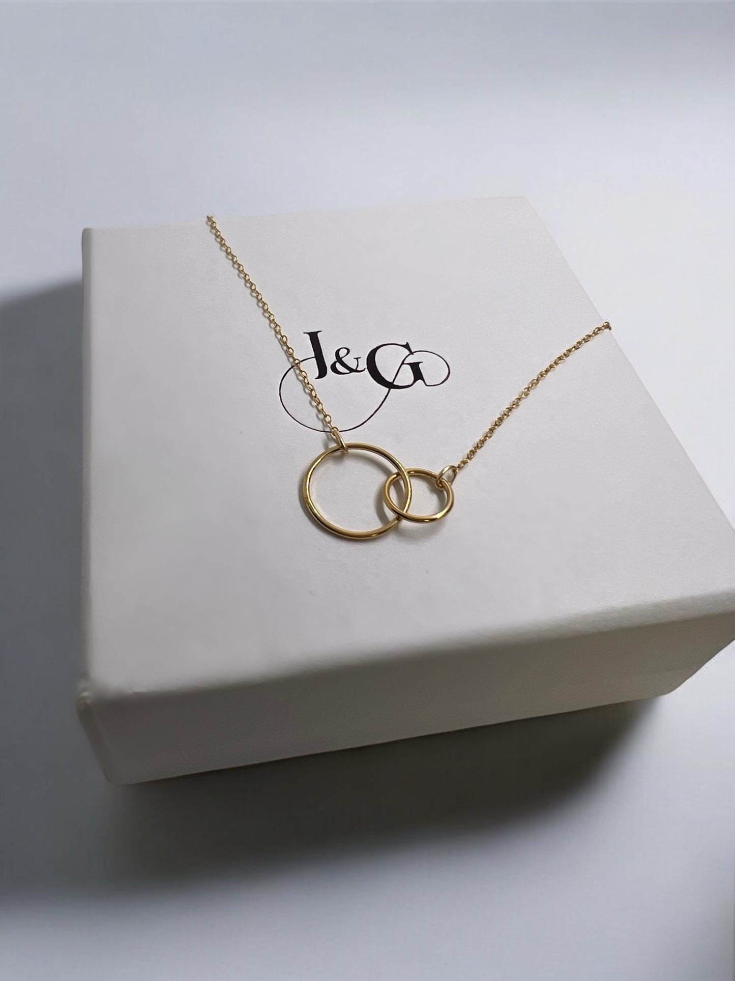 Cara Double Circle Connector Gold Filled Necklace