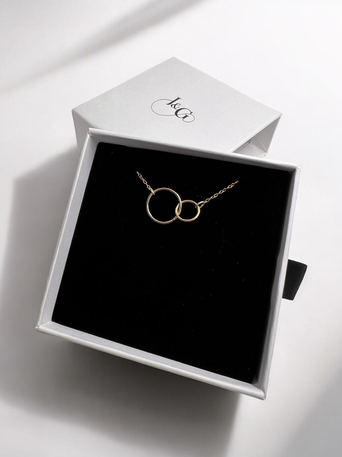 Cara Double Circle Connector Gold Filled Necklace