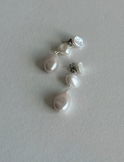 Isabella Triple Pearl Detachable Earrings