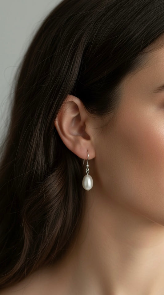 Faye Teardrop Pearl Hook Earrings