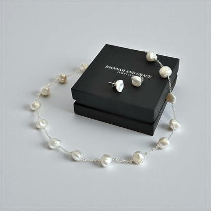 Isabella Keshi Pearl Necklace And Earring Set