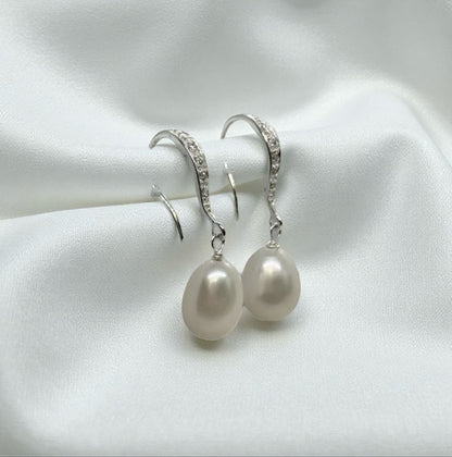 Wynter Cubic Zirconia and Pearl Drop Hook Earrings