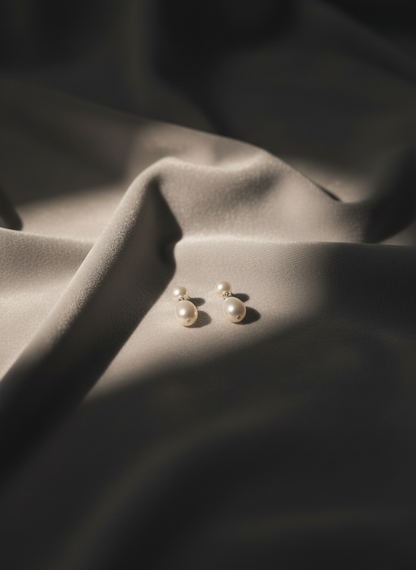 Petra Double Pearl Drop Detachable Earrings