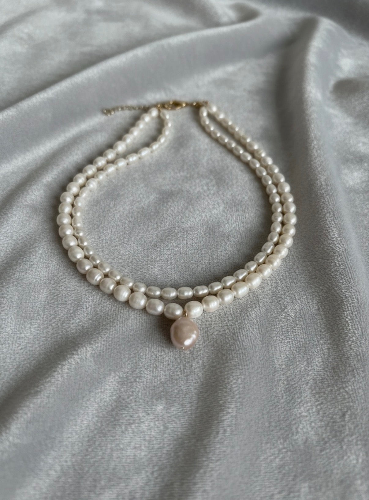 Aveline double baroque Pearl Choker