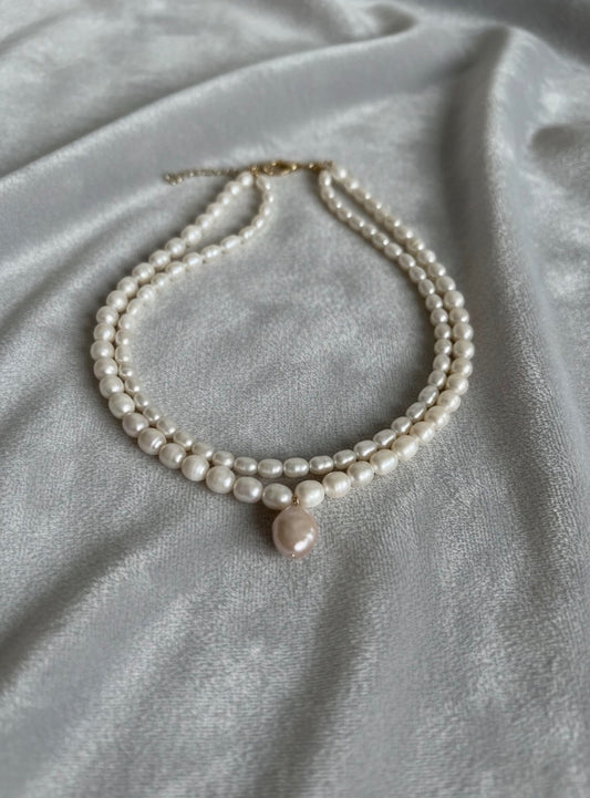 Aveline double baroque Pearl Choker