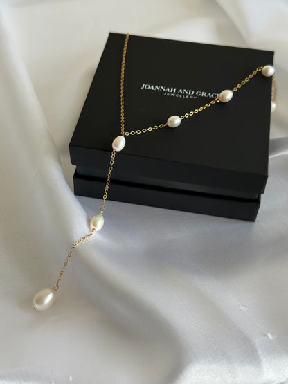 Alina Pearl Lariat Necklace