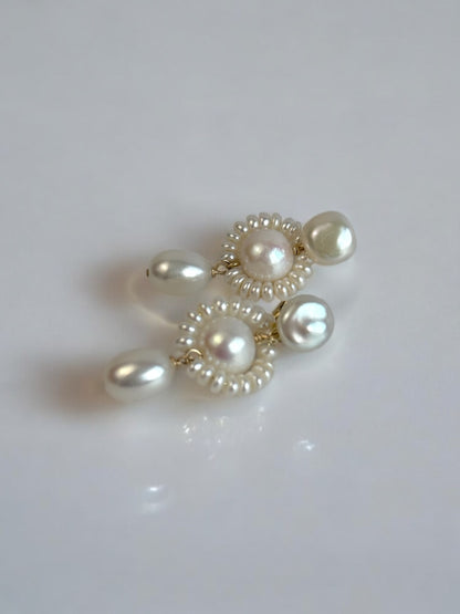 Ophelia Pearl wrapped Detachable Earrings