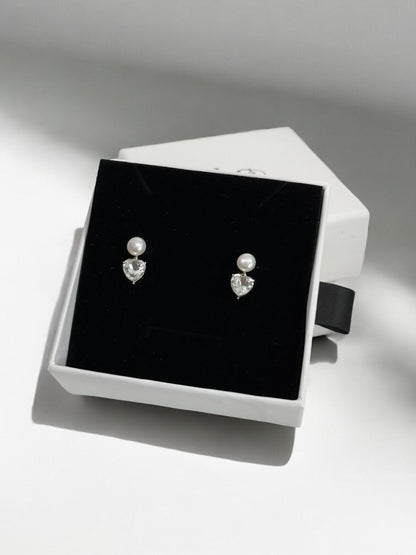 Serenity Pearl Heart Earrings