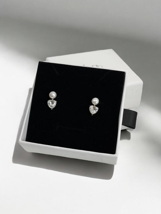 Serenity Pearl Heart Earrings
