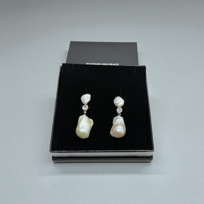 Solenne Baroque Pearl & Cubic Zirconia Detachable Earrings