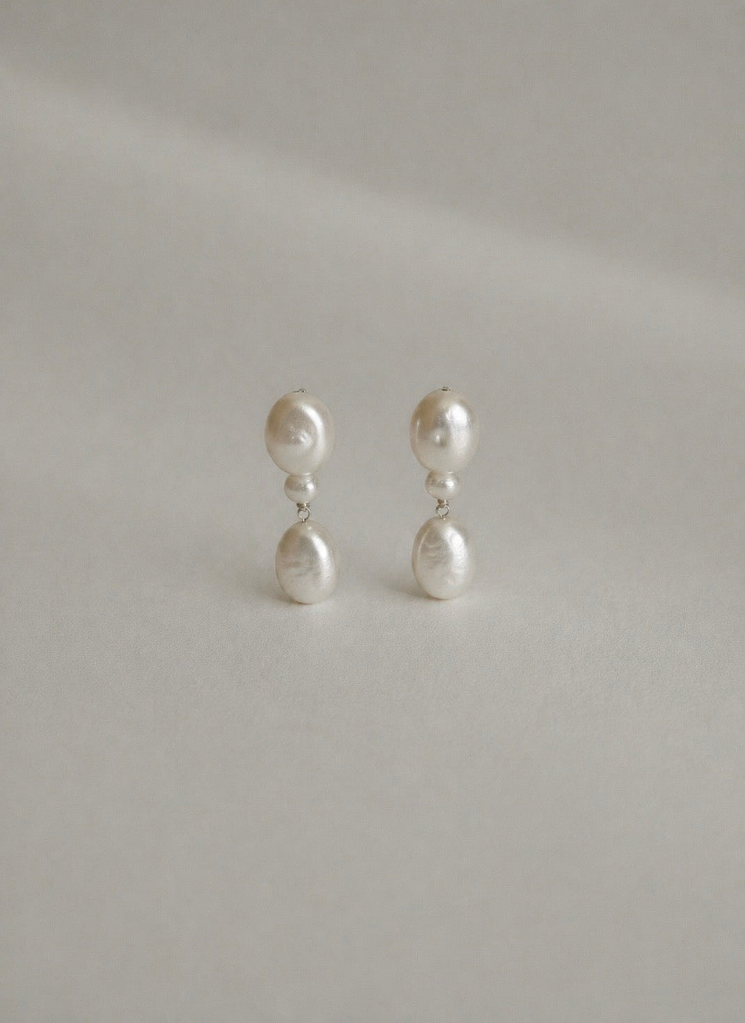 Amara Triple Pearl Drop Earrings