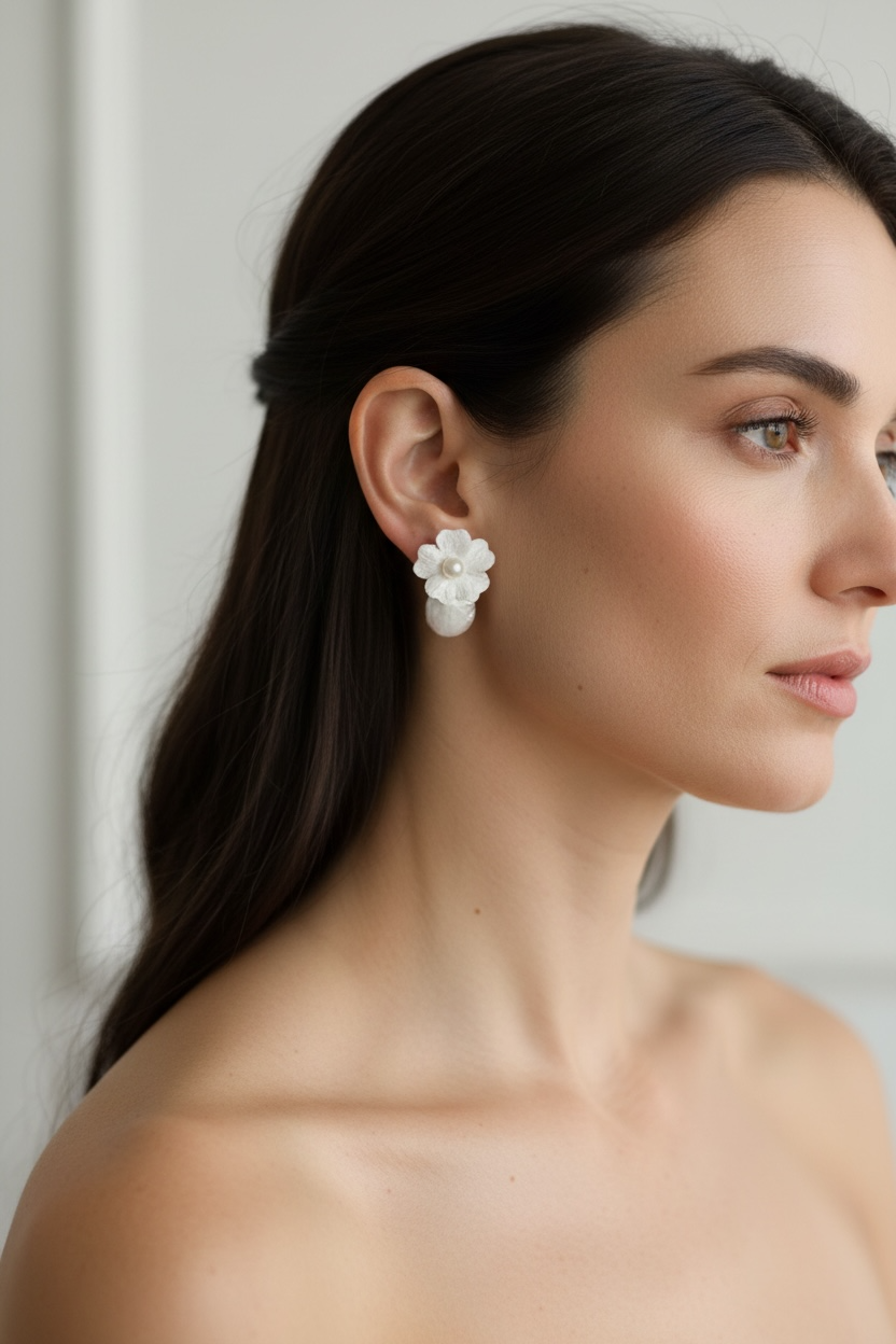 Dune Floral Pearl Drop Earrings