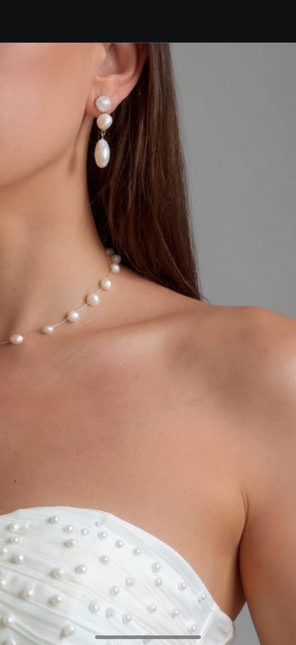 Isabella Keshi Pearl Necklace And Earring Set