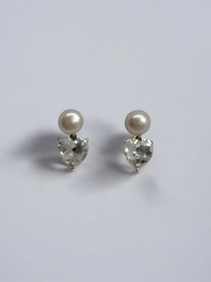 Serenity Pearl Heart Earrings