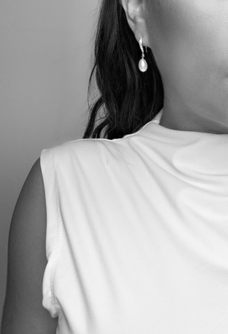 Wynter Cubic Zirconia and Pearl Drop Hook Earrings