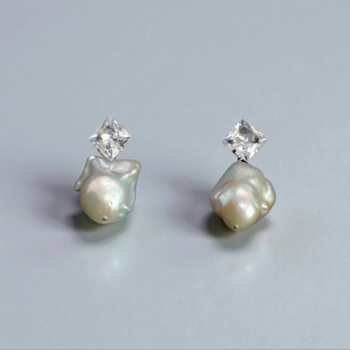 Lyra Detachable Baroque Pearl & Crystal Stud Earrings