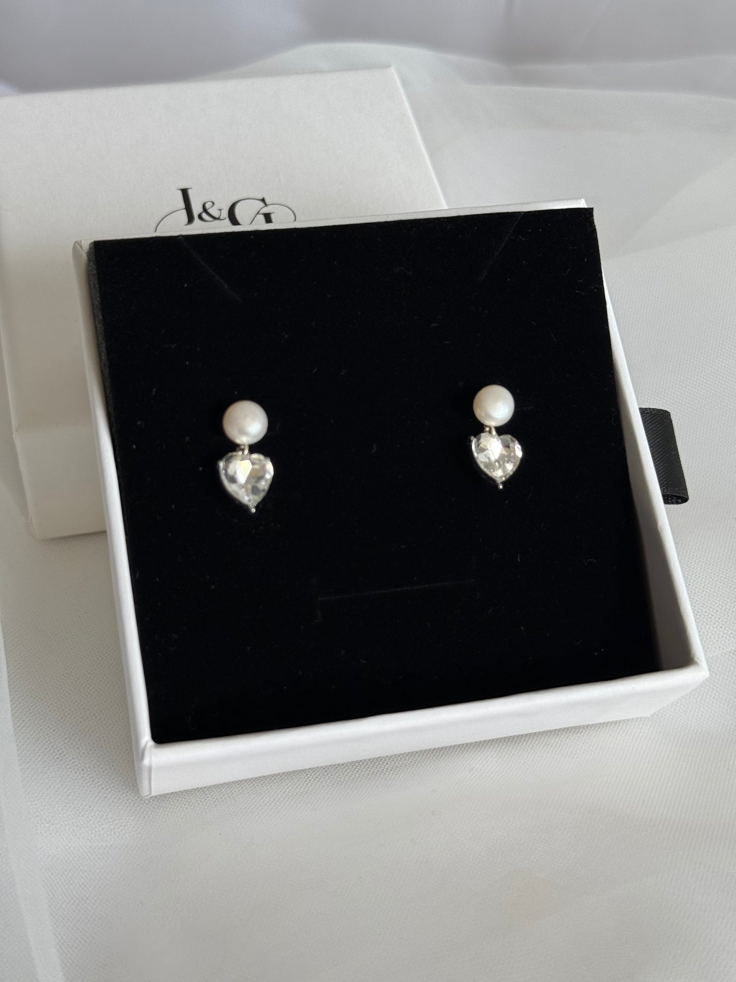 Serenity Pearl Heart Earrings